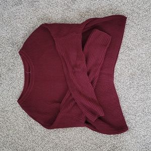 Pacsun LA Hearts cocoon boxy pullover sweater in burgundy